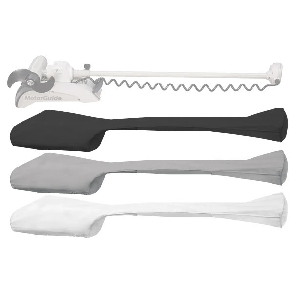 MotorGuide trolling motor covers in black, grey and white