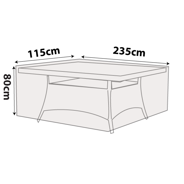 premium outdoor uv & rain storage furniture cover for dining tables - rectangle table 240cm - buy online coverworld australia